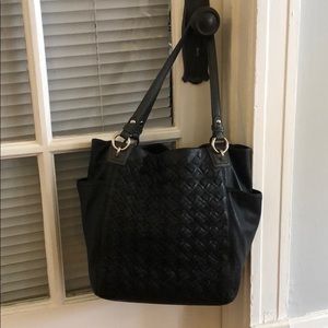 Coach bag- black leather.